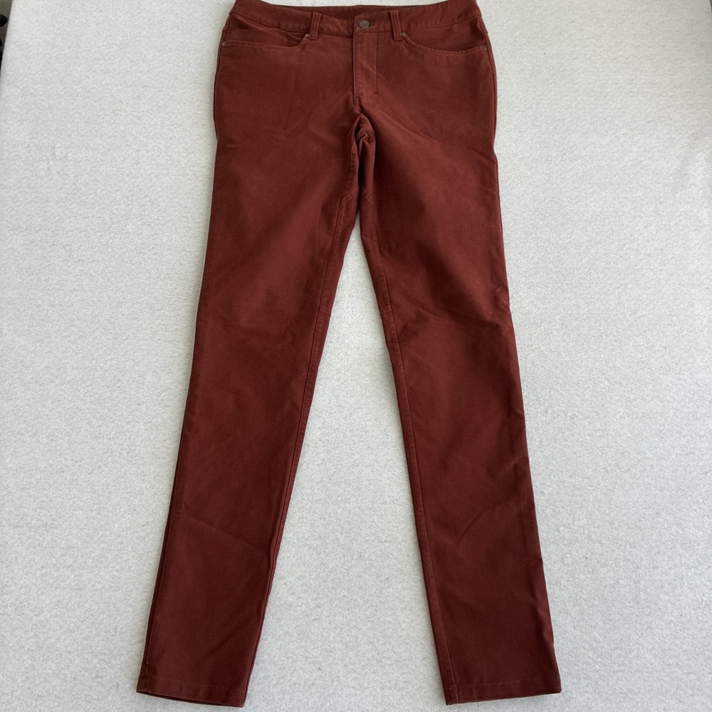 Lululemon Mens 5 Pocket ABC Utilitech Canvas Pants Slim Fit 31x34 Date Brown